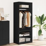 vidaXL Garde-robe noir 80x50x200 cm bois d'ingénierie