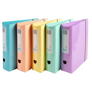 Classeur À Levier Aquarel Prem'touch - Dos Arrondi 80mm - A4 - Couleurs Assorties - Couleurs Assorties - Exacompta