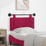 vidaXL Tête de lit suspendue Avec lumière LED Bordeaux Velours