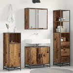 vidaXL Ensemble de mobilier de salle de bain 3 Pièces Bois Ancien