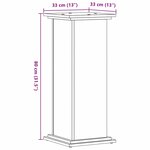 vidaXL Support pour plantes chêne sonoma 33x33x80 cm bois d'ingénierie