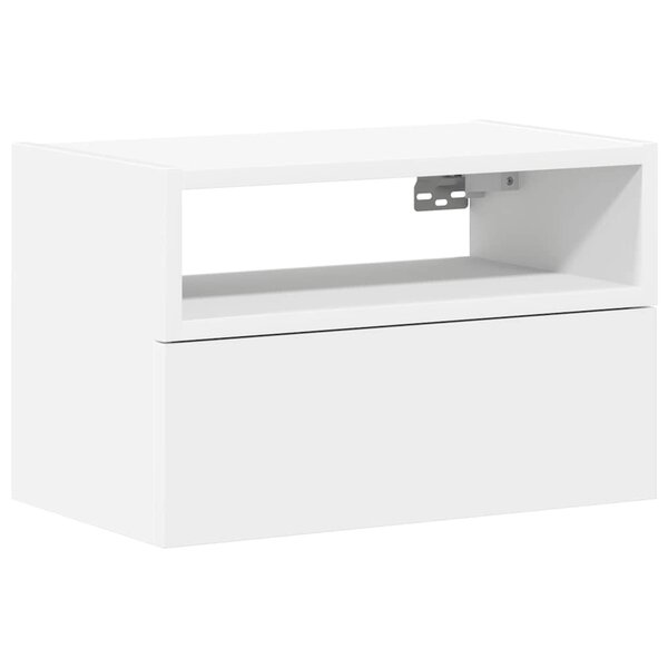 vidaXL Table de chevet murale blanc 45x26x28 5 cm