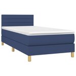 vidaXL Sommier à lattes de lit avec matelas Bleu 80x200 cm Tissu