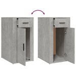vidaXL Armoire de bureau Gris béton 40x49x75 cm Bois d'ingénierie