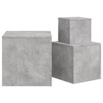 vidaXL Tables d'appoint 3 Pièces Gris béton Bois d’ingénierie