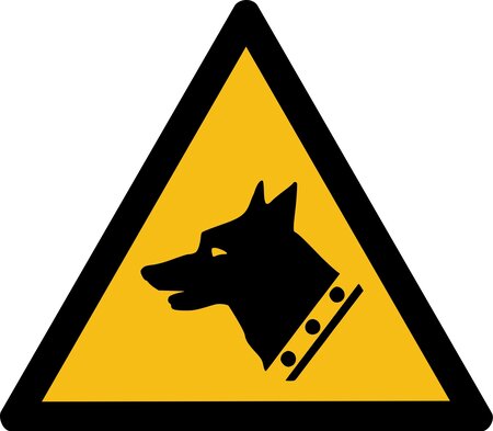 Autocollant vinyl - Danger chien de garde - L.200mm x H.200mm UTTSCHEID