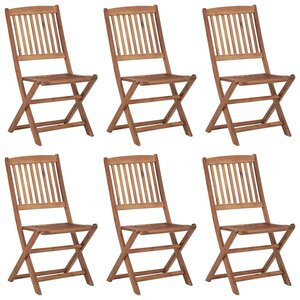vidaXL Chaises pliables d'extérieur lot de 6 Bois d'acacia solide