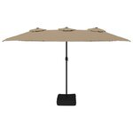 vidaXL Parasol de jardin à double tête avec LED taupe 449x265 cm
