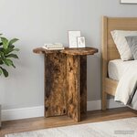vidaXL Table d'appoint 2 Pièces Chêne fumé Ø 39 x 38 cm Bois d'ingénierie