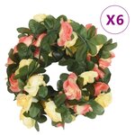 vidaXL Guirlandes de fleurs de Noël 6 Pièces rouge vif 250 cm