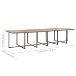 vidaXL Ensemble de salle à manger d'extérieur et coussins 17 Pièces Gris