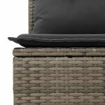 vidaXL Ensemble de Canapés avec coussin 7 Pièces Gris polyrotin