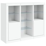 vidaXL Buffets avec lumières LED 3 Pièces blanc bois d'ingénierie