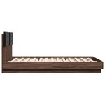 vidaXL Cadre de lit avec LED sans matelas chêne marron 150x200 cm