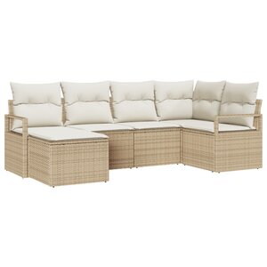 vidaXL Ensemble de canapés de jardin 8 pièces avec coussins en rattan synthétique brun