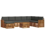 vidaXL Ensemble de canapés d'extérieur 9 Pièces Naturel et Anthracite