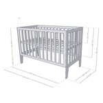 Lit bébé KIPPY 60 x 120 blanc et verni