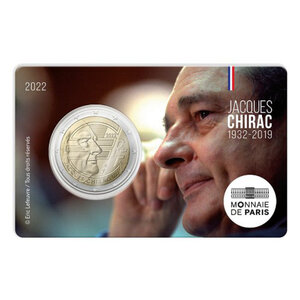 2 euros commémorative coincard BU France 2022 - Jacques Chirac.