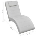 Vidaxl chaise longue avec oreiller blanc similicuir