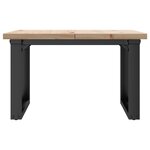 vidaXL Table basse cadre en O 70x70x40 5cm bois de pin massif et acier