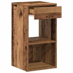 vidaXL Table de chevet avec tiroir vieux bois 35x34x66 5 cm