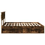 vidaXL Cadre de lit Chêne fumé 180 x 200 cm Bois de pin massif