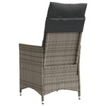 vidaXL Chaise inclinable de jardin avec coussins gris résine tressée