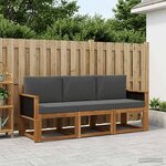 vidaXL Ensemble de canapés d'extérieur 3 pc Naturel et Anthracite