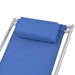 vidaXL Chaises inclinables de terrasse 2 Pièces Acier Bleu