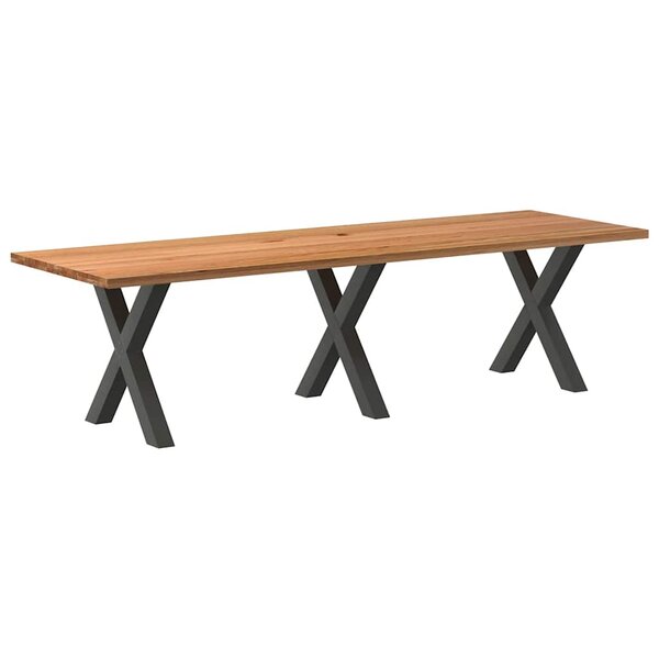 vidaXL Table à manger marron clair bois de chêne massif rectangulaire