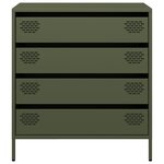 vidaXL Buffet vert olive 68x39x73 5 cm acier laminé à froid