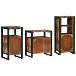 vidaXL Ensemble de mobilier de salle de bain avec étagère avec stockage avec porte 3 Pièces