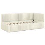 vidaXL Cadre de lit d'angle avec tête de lit Crème 90 x 190 cm Velours