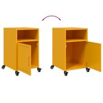 vidaXL Tables de chevet 2 Pièces jaune moutarde 36x39x59 cm acier