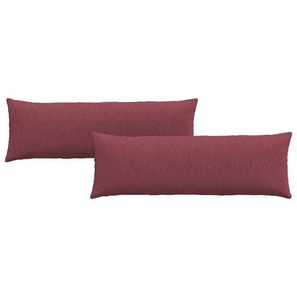 vidaXL Coussins de canapé 2 pc tissu Bordeaux 120 x 40 cm