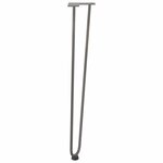 vidaXL Pieds en épingle à cheveux pour consoles  lot de 4  acier naturel  72 cm  acier massif
