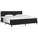 vidaXL Lit à ressorts avec matelas Noir 200 x 200 cm Simili cuir