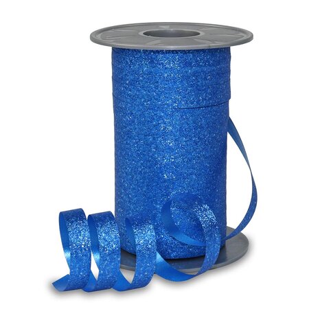 Bolduc poly glitter 100-m-bobine 10 mm bleu