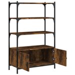 vidaXL Bibliothèque à 3 niveaux chêne fumé 70x30x109 5 cm