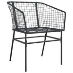 vidaXL Ensemble à manger de jardin 5 Pièces noir résine tressée verre