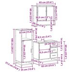 vidaXL Ensemble de meubles de salle de bain 3 Pièces Sonoma gris