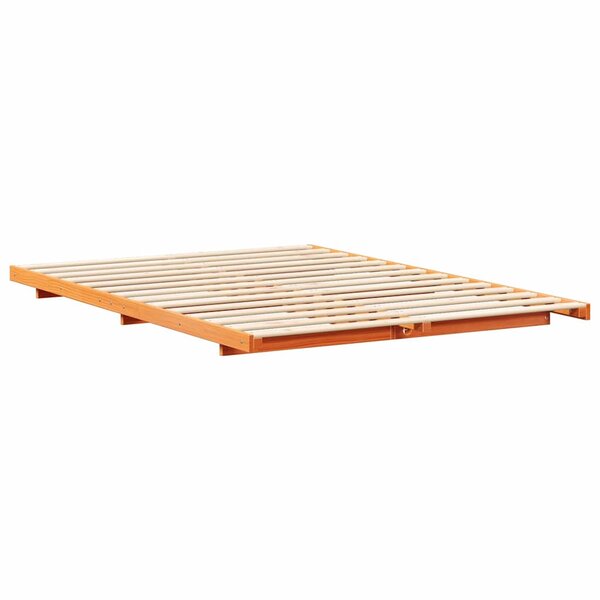 vidaXL Cadre de lit surélevé Marron cire 160 x 200 cm