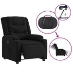 vidaXL Fauteuil inclinable électrique Noir Tissu