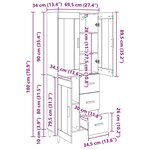 vidaXL Haut Armoire avec tiroir Chêne artisanal 69 5 x 34 x 180 cm