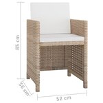 vidaXL Salon de jardin avec coussins 13 Pièces Résine tressée Beige