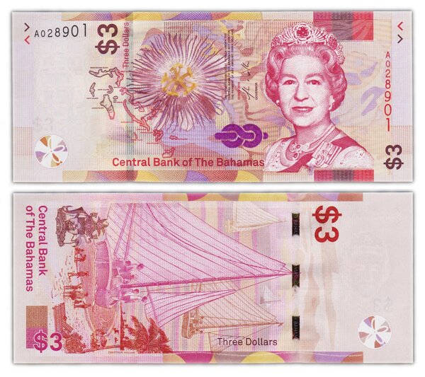 Billet de collection 3 dollars 2019 bahamas - neuf - p78
