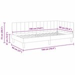 vidaXL Cadre de lit d'angle avec tête de lit Rose 90 x 190 cm Velours