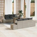 vidaXL Ensemble de canapé de jardin 7 Pièces Beige Gris 100 x 55 x 73 cm