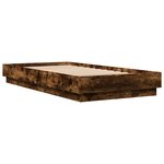 vidaXL Cadre de lit sans matelas chêne fumé 90x190cm bois d'ingénierie