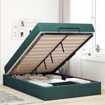vidaXL Cadre de lit avec matelas Vert foncé 140 x 190 cm Velours
